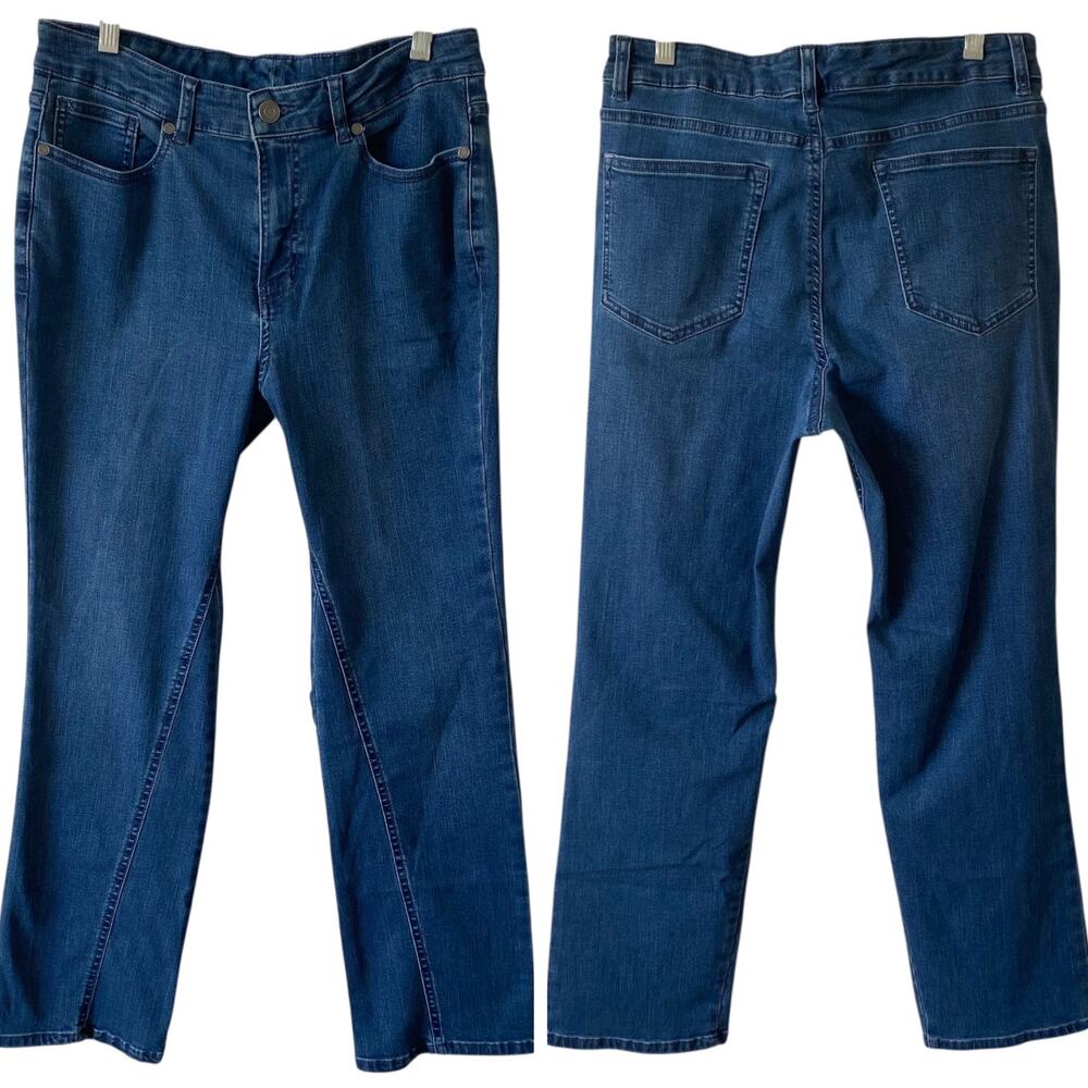 ISAAC MIZRAHI LIVE NWOT True Denim Straight Leg Jeans Size 12 Medium Indigo
